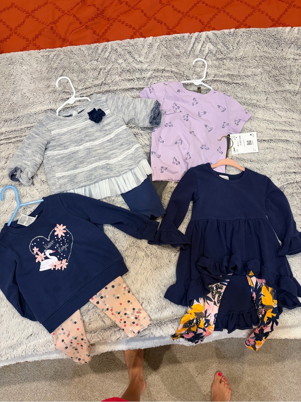 Girls 2T Clothing Lot Dresses Tops Leggings Unicorn Floral Navy Bundle